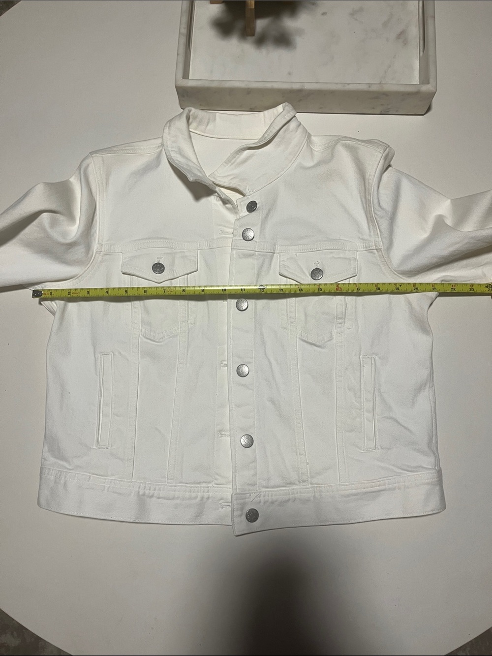 J. CREW White Women’s Denim Jacket, Large - Picture 9 of 9